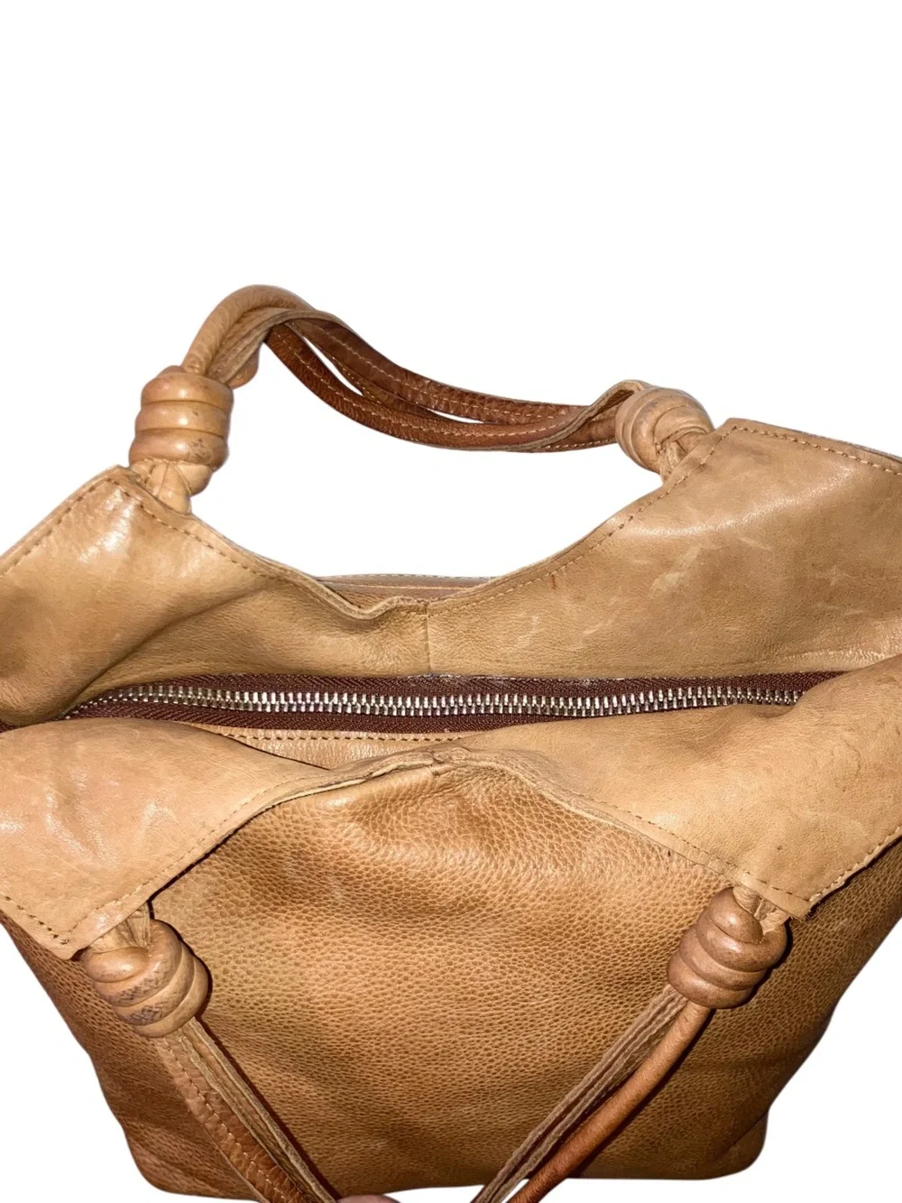 Latico Leathers Nash Crossbody Hobo Bag Cognac Brown Leather Convertible Purse